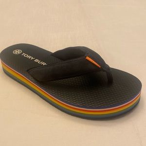 Authentic Tory Burch platform flip flops